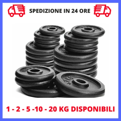 dischi in ghisa pesi palestra 25 mm peso 2 5 10 20 kg set disco per bilanciere - Immagine 1 di 4