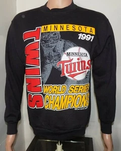 Minnesota Twins 1991 World Series Champions Crewneck Sweatshirt (Medium) 50/50 - Picture 1 of 4