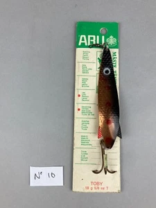 NEW OLD VINTAGE STOCK CARDED ABU TOBY 18g T SWEDEN PIKE SALMON SPOON LURE - Picture 1 of 4