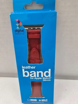 Digital Basics Genuine Leather Band for Apple Watch 38mm Red - Image 1 of 4