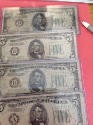 4- $5.00 1934 Series (blue) - Image 1 of 2