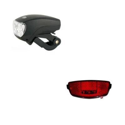 MADICKS Kit Fanalino Anteriore+ Posteriore Luce Led-Bici Olanda- City Bike