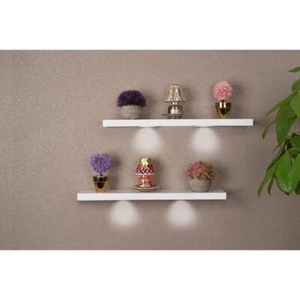 SkyMall Wood Floating Shelves, Wall Shelves with LED Lights (Set of 2) - Picture 1 of 1