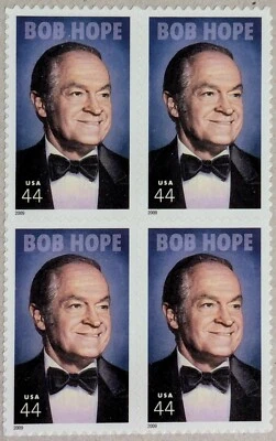 Bob Hope Stamps- Block of 4; Scott #4406, Mint Never Hinged, 44 cents - Image 1 of 3