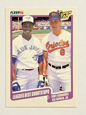 Leagues Best Shortstops - Tony Fernandez & Cal Ripken, Jr. - 1990 Fleer Baseball - Image 1 of 2