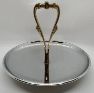 Vintage Kromex MCM Single Tier Tidbit Tea Serving Tray #860-21 8.5” Diameter - Picture 1 of 3