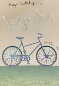 Biglietto di auguri Marcel Schurman Happy Birthday to You Step Son bicicletta nuovo - Foto 1 di 2