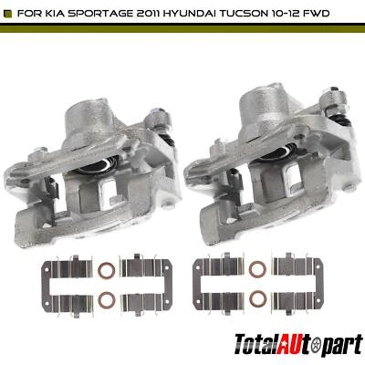 Pinza de freno de disco 2 piezas con soporte laterales traseros para Kia Sportage Hyundai Tucson Foto 1 de 4