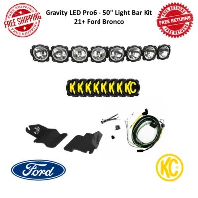 KC Hilites 50" Gravity Led Pro6 8-Light Bar Kit 160w Combo Beam For Ford Bronco - Image 1 of 4