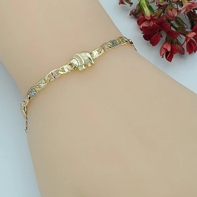 Pulsera tortuga cadena 3 tortugas chapada en oro tricolor para mujer. Oro Laminado Foto 1 de 4