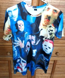 Movie Slashers Villians T-Shirt Tee Shirt Freddy Jason Michael Myers Ghostface - Picture 1 of 4
