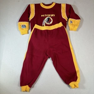Vintage 90s Washington Red Skins Toddler 4T Sweatshirt Pants Set Team NFL Kids - Picture 1 of 9