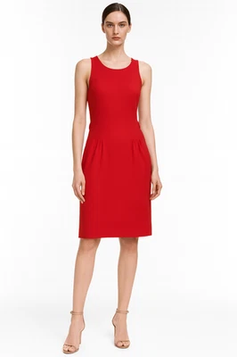 BURBERRY London Red Drop Waist Gathered Sheath Cocktail Dress 6 US = 8UK = Small - Image 1 of 4