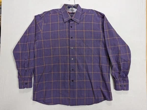 Alan Flusser Long Sleeve Dress Shirt Size L Cotton Purple - Picture 1 of 10