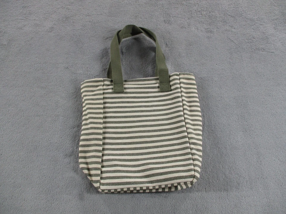 Thirty-One Twice As Nice Tote Bag Womens Olive Twill Stripe Canvas Striped AD78 - Image 1 of 4