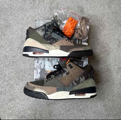 NIKE AIR JORDAN 3 Retro SE Patchwork Camo Men’s Size 8.5 DO1830 200 Shoe Sneaker - Image 1 of 4
