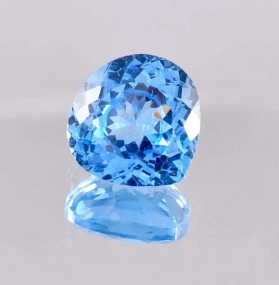 Piedra preciosa suelta AAA+ impecable 14 x 14 mm turmalina azul natural (certificada GIT) Foto 1 de 4