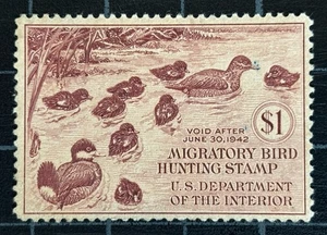 US Stamps - SC# RW8 - Duck Stamp - MOGH - Gum Disturbed - SCV $95.00 - Picture 1 of 2