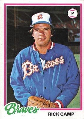 1978 Topps #349 Rick Camp, EX-NM - Image 1 of 2