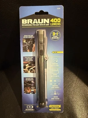 TOTALMENTE NUEVO Braun Recargable 3 en 1 Pluma Luz 400 Lúmenes con Luz UV 70764 Foto 1 de 2
