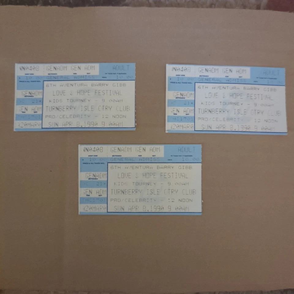 Barry Gibbs Ticket's (Love & Hope Festival) - Image 1 of 1