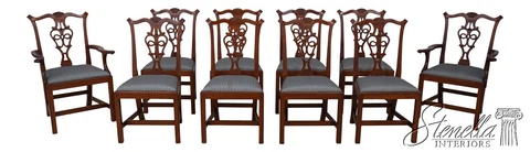 L60663EC: Set of 10 ELDRED WHEELER Cherry Dining Room Chairs Cover