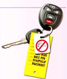 No Smoking Key Tags - Quantity 100 Per Package - Hooks Directly On Key Ring - Picture 1 of 2