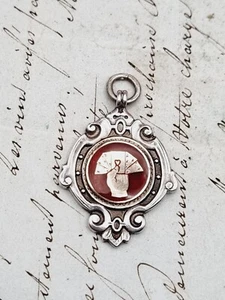 1929 birmingham gold and silver vaughtons pocket watch fob gamble card casino - Picture 1 of 8