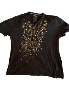 Sean John Men's Graphic T-Shirt Black Crew Neck  Size 3XL