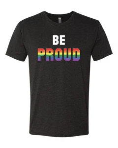 Camiseta Be Proud LGBTQ Pride Rainbow Gay Lesbiana Bisexual Transgénero Premium - Imagen 1 de 17