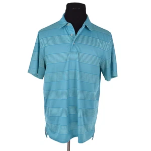 Southern Tide Mens Polo Shirt Large Turquoise Sea Green Striped Logo - Picture 1 of 7