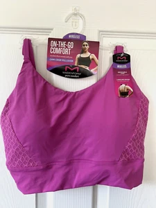 NEW Maidenform Pure Comfort Cami Crop Pullover WireFree Bra Large Pink DM222C - Picture 1 of 5