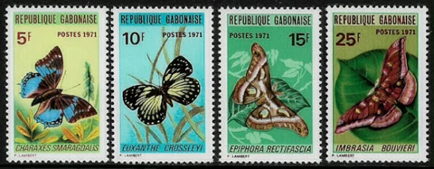 Gabon #272-5 MNH Set - Butterflies Cover