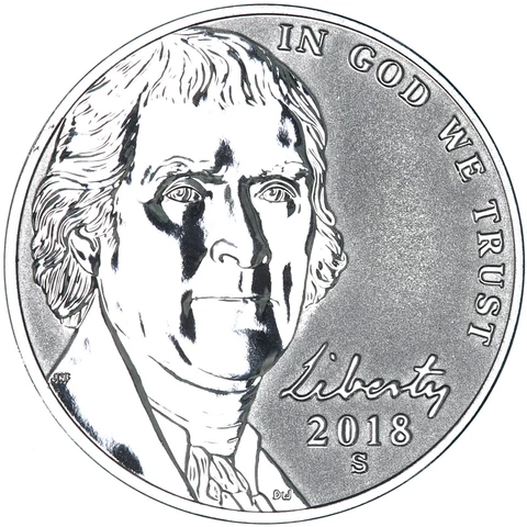2018 S Jefferson Nickel Gem Deep Cameo Reverse Proof Coin Cover