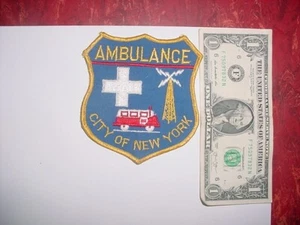 Dept of Hospitals, Vtg Patch 1960s - 70s "RARE" AMBULANCE City of NEW YORK, NYC - Picture 1 of 1