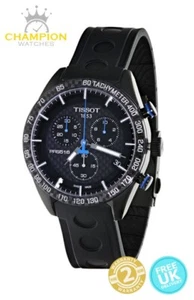 Tissot PRS 516 Chronograph Black Dial Men's Watch Rubber T100.417.37.201 - New - Picture 1 of 8
