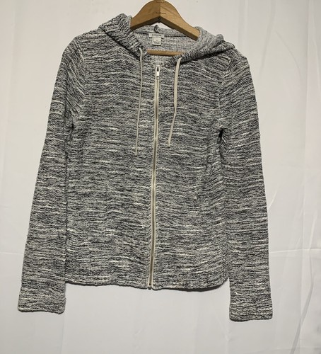 VETEMENTS Felpa donna J Crew grigia con cappuccio e zip intera taglia XS tasche