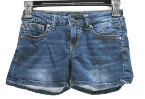Vigoss Jeans Girls Medium Wash 5 Pocket Stretch Denim Blue The New York Shorts 7 - Picture 1 of 12