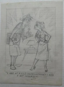 AL KILGORE dibujo a lápiz 8 x 10 CUBIERTA DE PISO SEMANAL revista dibujos animados AKd403 - Imagen 1 de 2