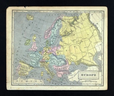 1863 Cornell Map Europe France England Germany Spain Holland Italy Sweden Norway - Image 1 of 2