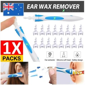 Ear Wax Remover Soft Silicone Removal Tool Spiral Tip Earwax Cleaner Adults Kids - Picture 1 of 9