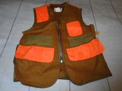 Chaleco de caza de pato DEADSTOCK de lona y naranja nuevo de colección para hombre AMERICAN FIELD L Foto 1 de 4
