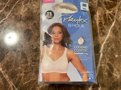 Playtex 18 Hour 4088 Wireless Bra Cooling Comfort Straps Breathable Lining  40D - Image 1 of 4