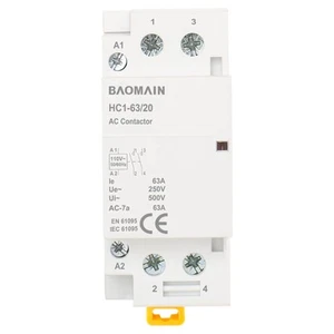 AC Contactor HC1-63/20 110V 63A 2 Pole 2NO Universal Circuit Control DIN Rail... - Picture 1 of 5