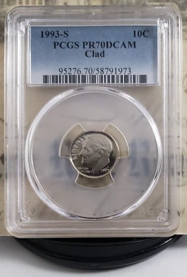 1993-S Roosevelt Proof Dime - PCGS PR70DCAM - Nice Top-Grade Coin! 1973 - Image 1 of 4