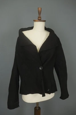 OSKA Black Long Sleeve Shawl Collar Casual One Button Blazer Jacket Size 2 - Image 1 of 4