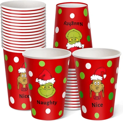 30 PIEZAS Tazas Desechables de Navidad 12oz Tazas de Papel Rojo Lunares Fiesta de Navidad Nuevo Foto 1 de 4