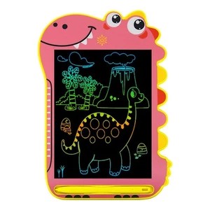 Tableau LCD rouge dessin animé dinosaure, planche à dessin, croquis graffiti, H3894 - Photo 1/10