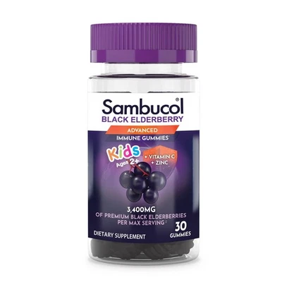 Gomitas Sambucol Black Elderberry para niños con vitamina C y zinc, 30 unidades Foto 1 de 4