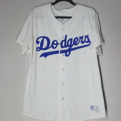 Camiseta deportiva rara vintage Russell Athletic Twill de los Dodgers de Los Ángeles MLB talla XL leer Foto 1 de 4